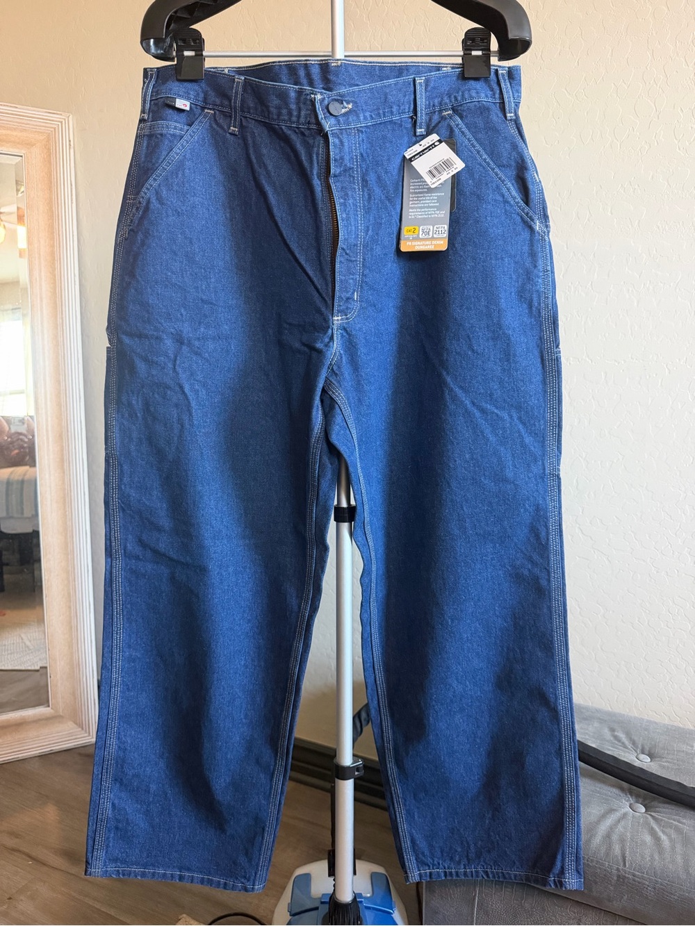 Carhartt Men's Dark Blue Flame-Resistant Work Jeans Sz 40x30